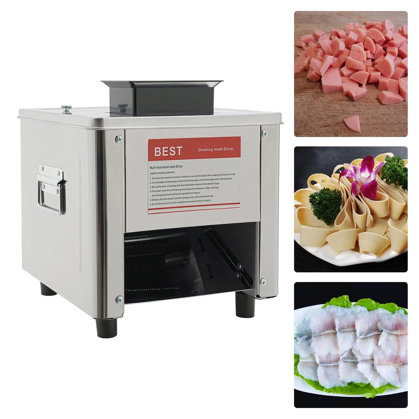 850W Electric Meat Cutter Machine Stainless Steel Slicer 110V