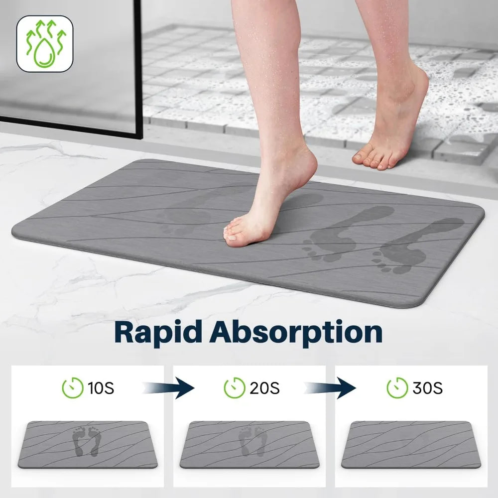 Diatomite Bath Mat Non Slip Quick Dry Diatomaceous Earth