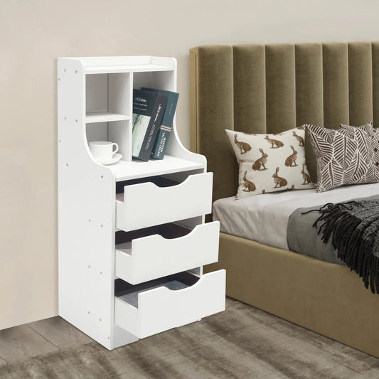 Bymaocar Three-Drawer Nightstand Bedside Table With Drawers