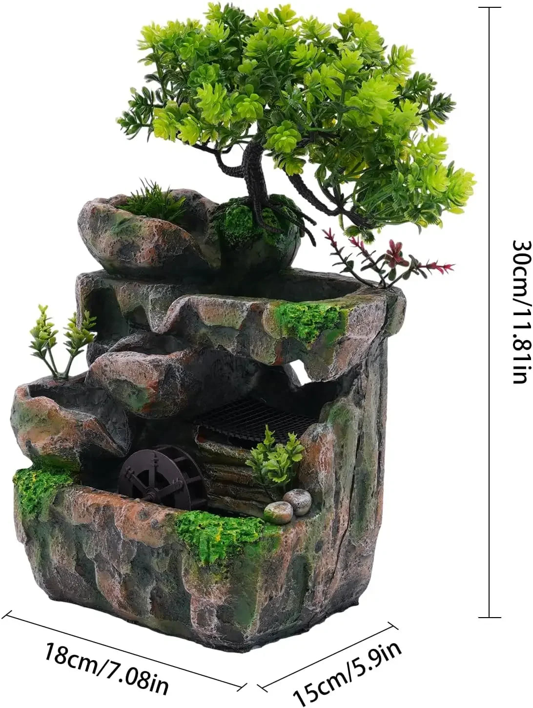 Indoor Waterfall Meditation Fountain With Automatic Pump And LED Light