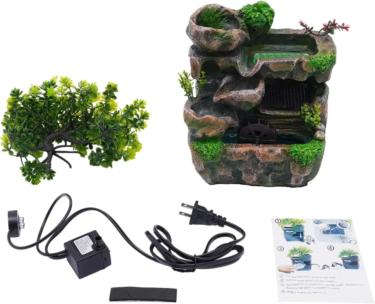 Indoor Waterfall Meditation Fountain With Automatic Pump And LED Light