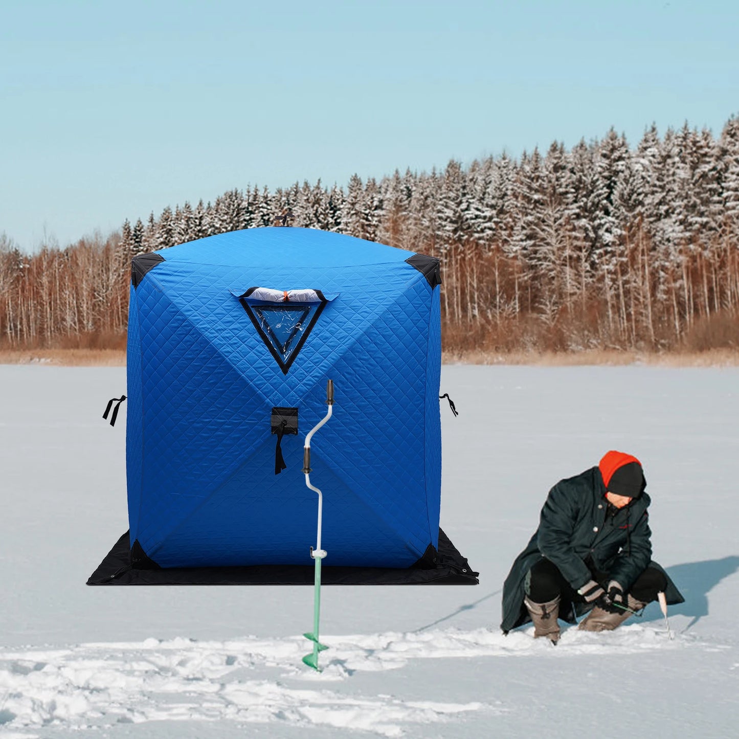Ice Fishing Insulated Tent Shelter For Two People Warm Windproof