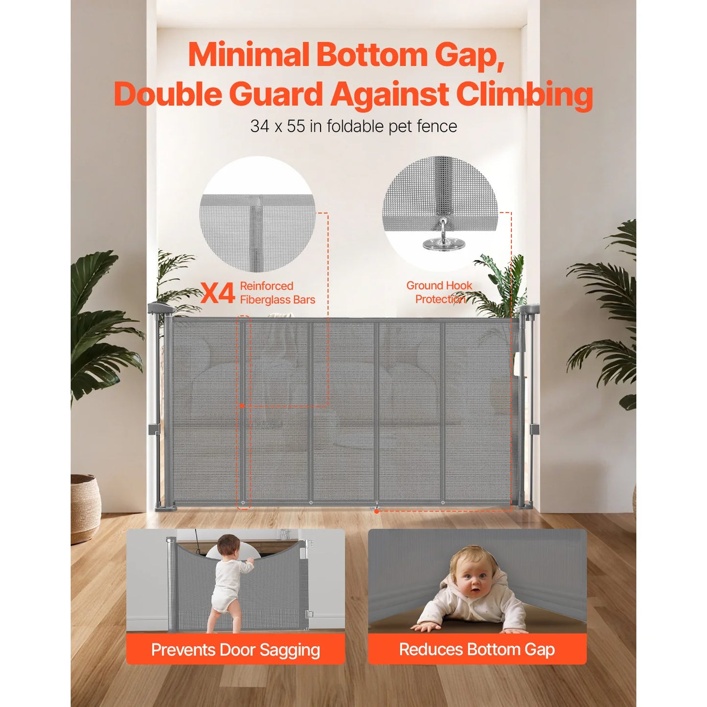 SucceBuy Retractable Baby Gate for Kids and Pets, Easy Install