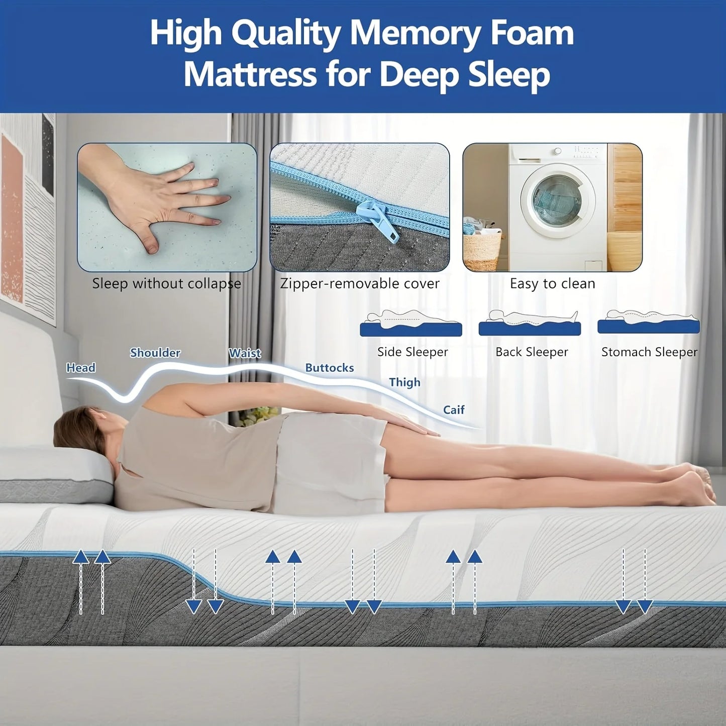 Hcore Dual-Sided Flippable Mattress With Gel Foam And Memory Foam