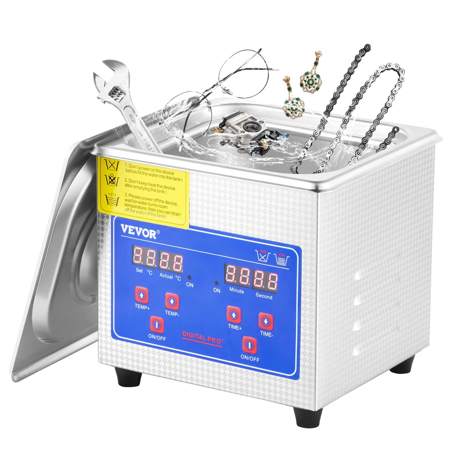 SucceBuy 1.3L Ultrasonic Cleaner With Digital Timer For Jewelry