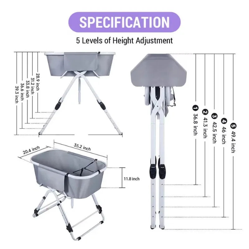 Elevated Foldable Dog Bath Tub Station For Grooming