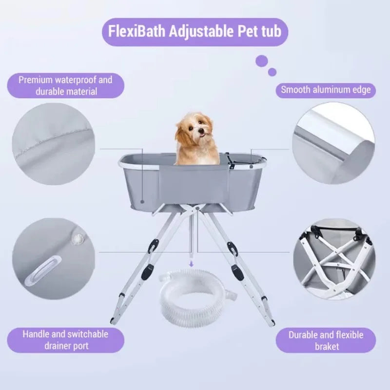 Elevated Foldable Dog Bath Tub Station For Grooming