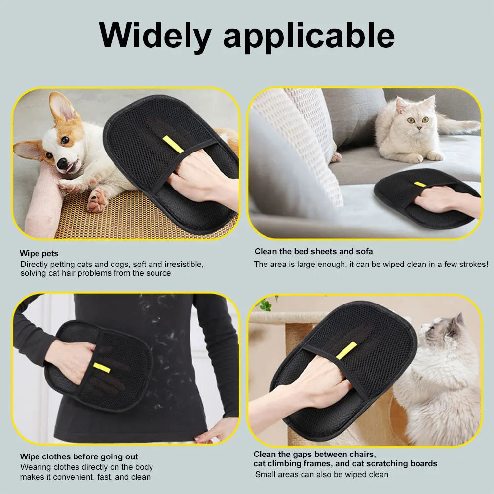 Double Sided Pet Hair Remover Gloves For Dog Cat Grooming