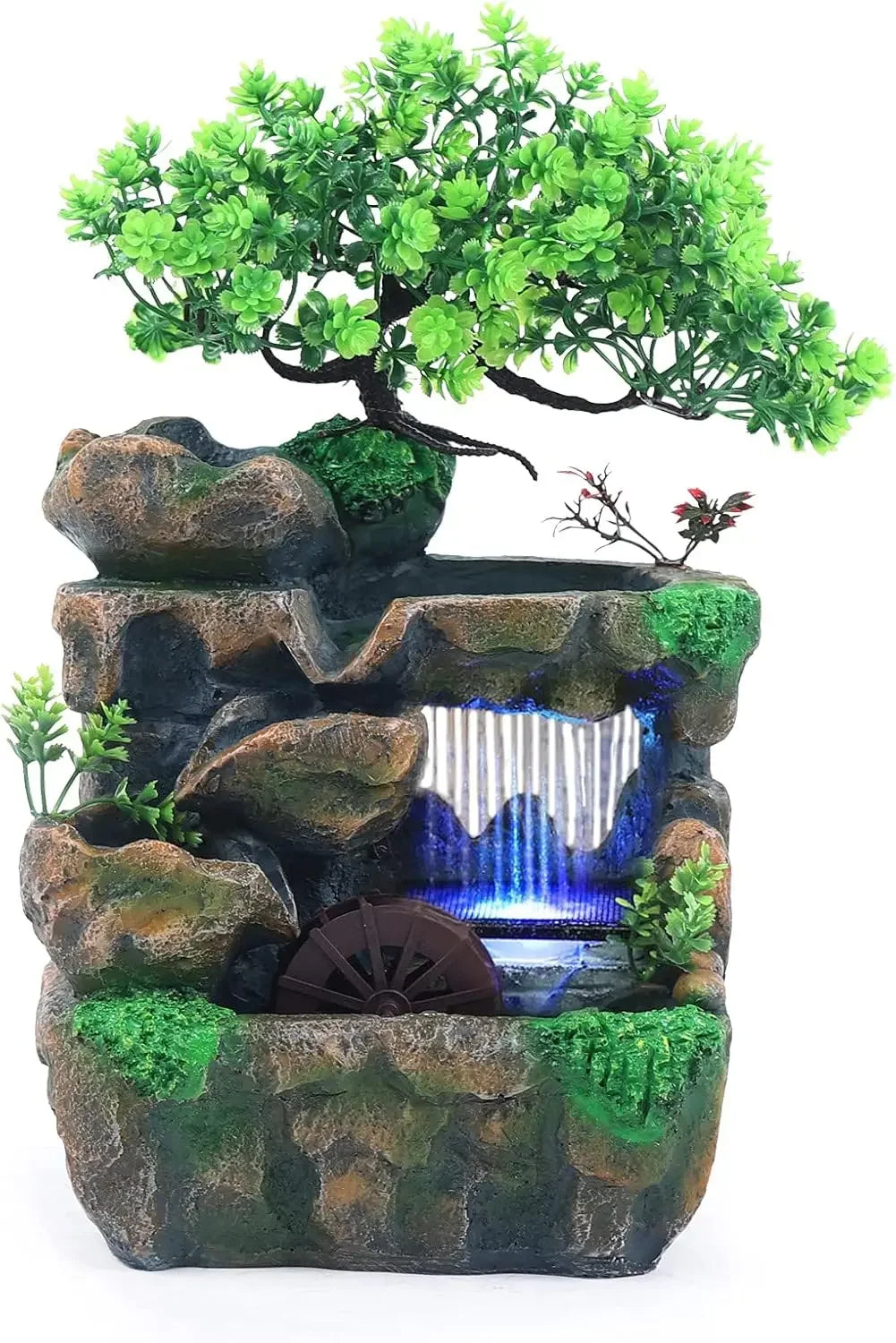 Indoor Waterfall Meditation Fountain With Automatic Pump And LED Light