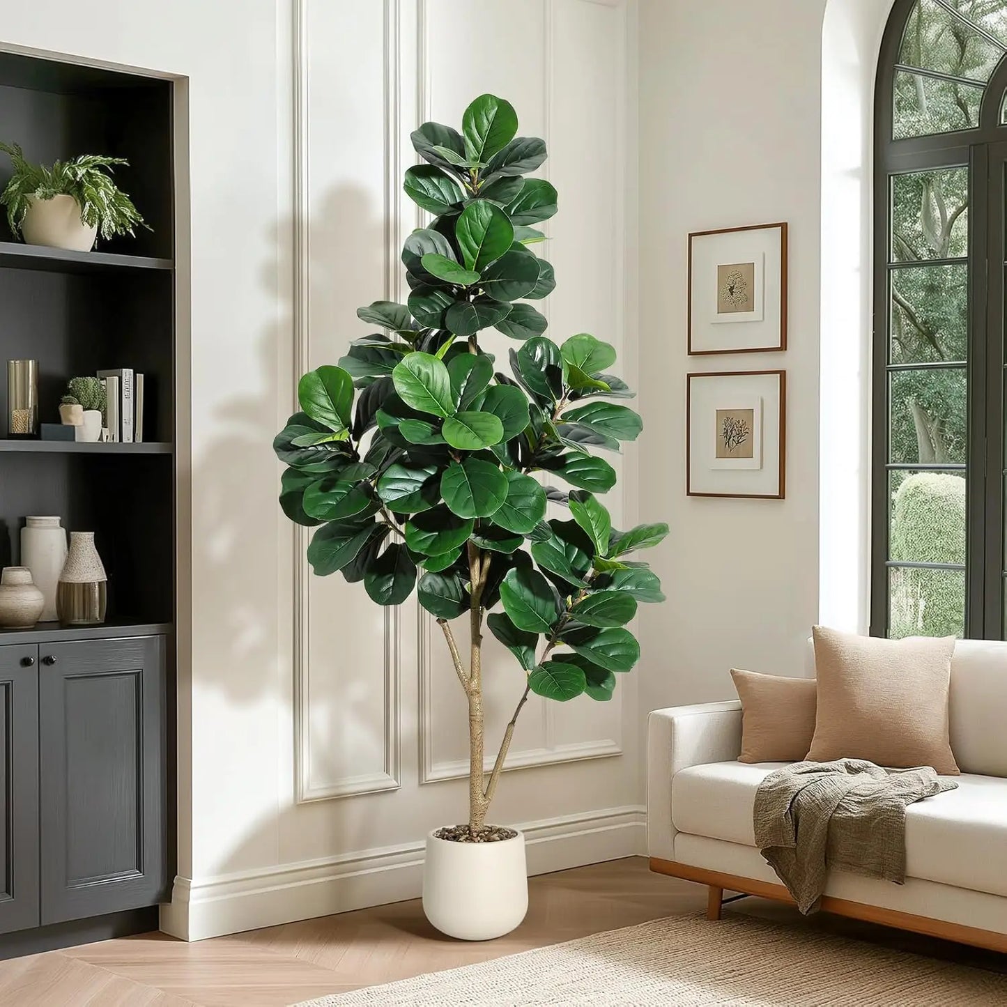 HiMISS Fiddle Leaf Fig Tree Artificial In Planter Pot