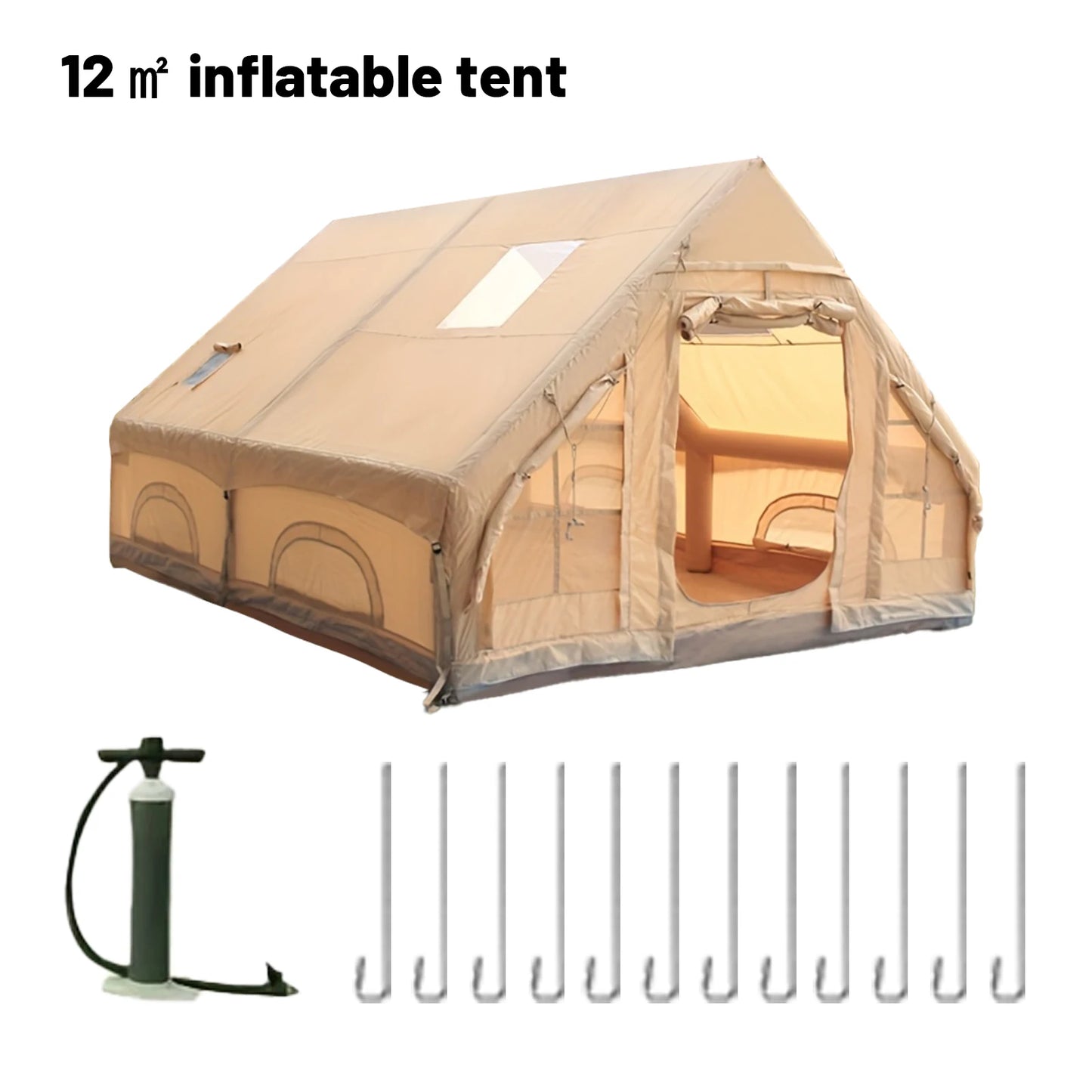 Pakicetus Inflatable Camping Tents With Stove Plug