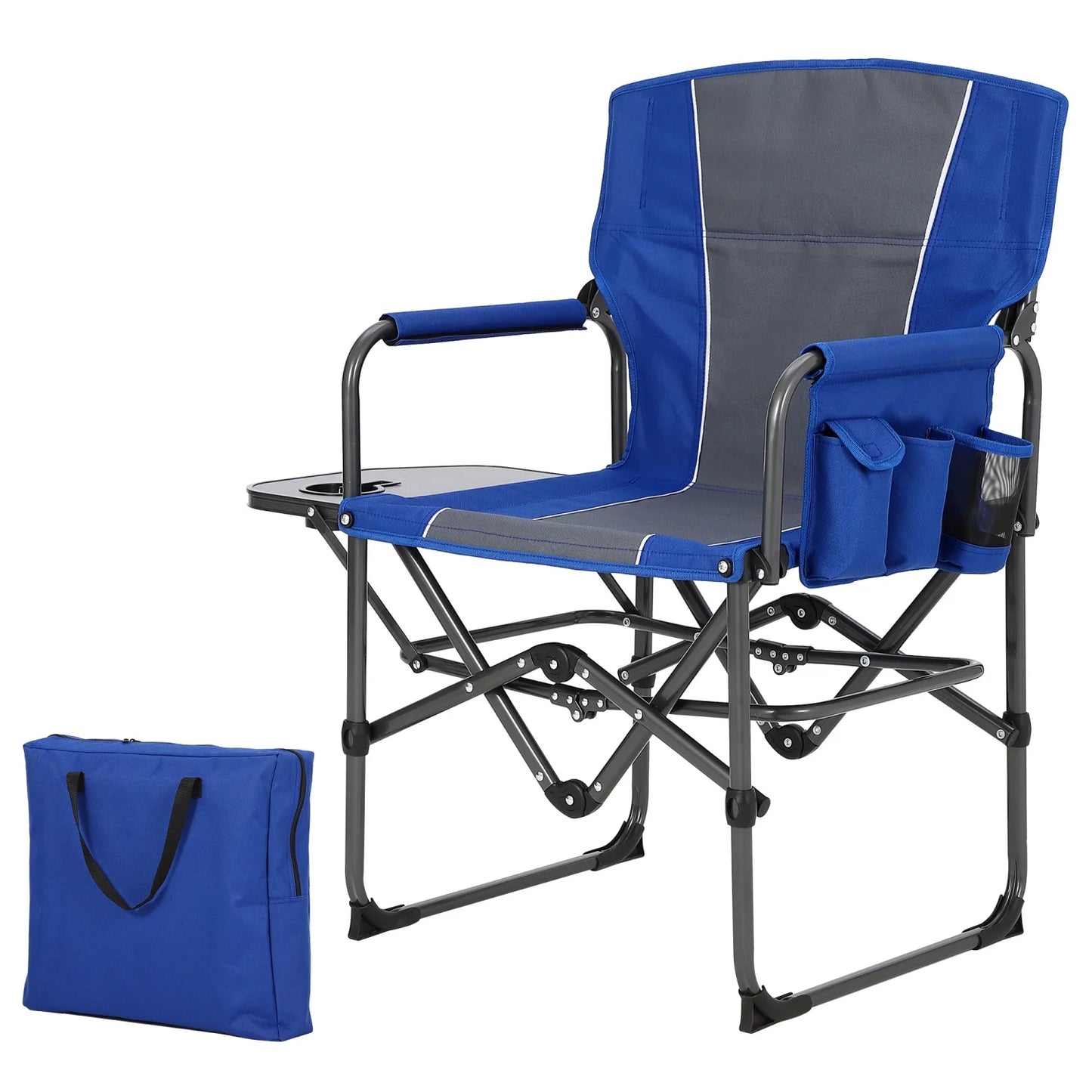 HiMISS Oversized Heavy Duty Folding Directors Chair With Cup Holder