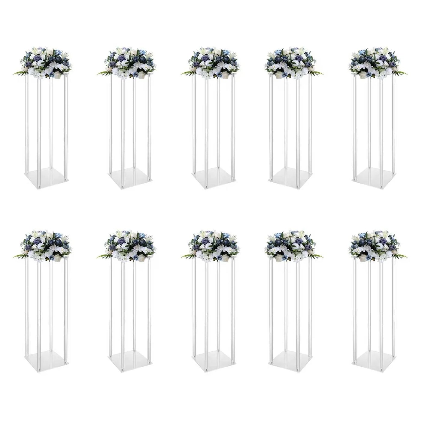 Acrylic Vase Wedding Centerpieces Flower Stands Set Free Standing Geometric Rack