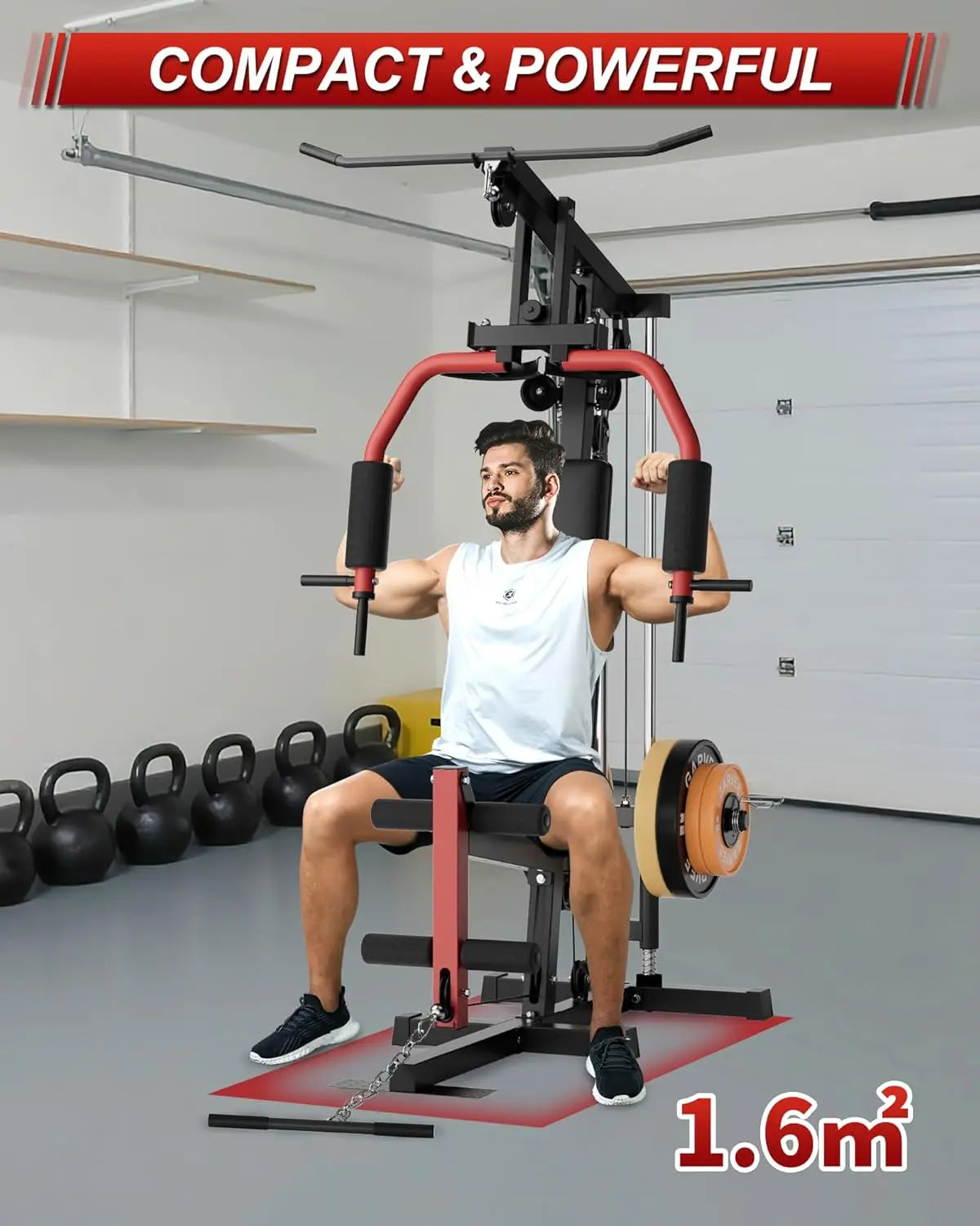 HiMISS Home Gym Machine Chest Press Lat Pulldown Leg Extension