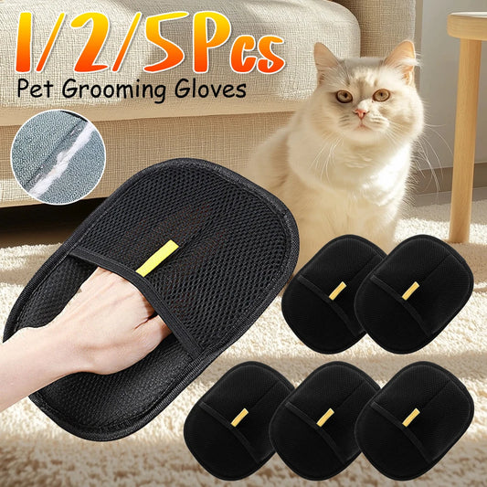Double Sided Pet Hair Remover Gloves For Dog Cat Grooming