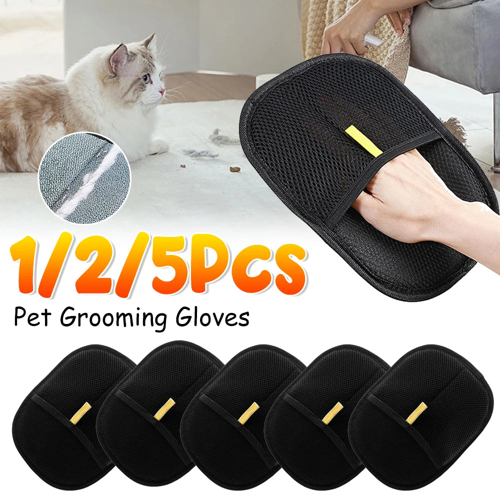 Double Sided Pet Hair Remover Gloves For Dog Cat Grooming