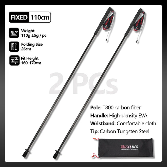 OKHEALING Trekking Poles Carbon Fiber Antishock Ultra Lightweight Two Pack