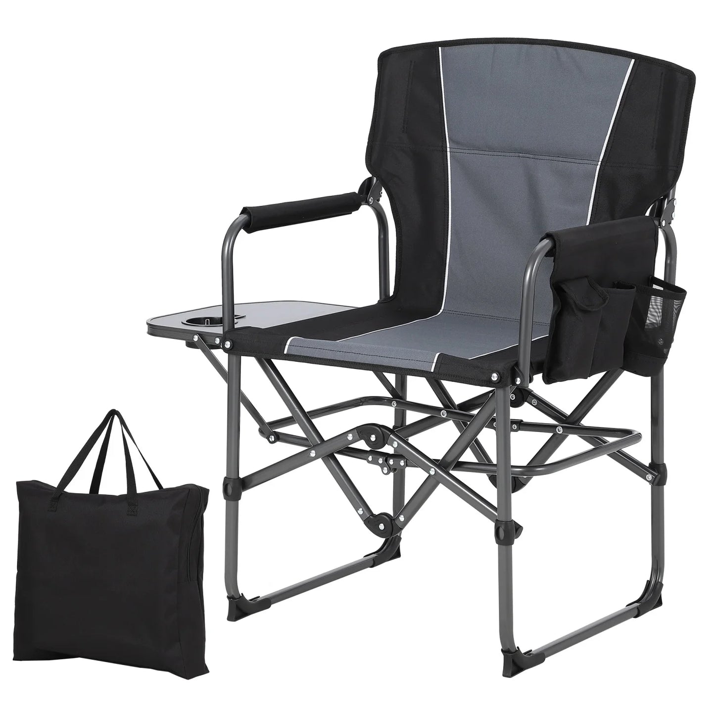 HiMISS Oversized Heavy Duty Folding Directors Chair With Cup Holder