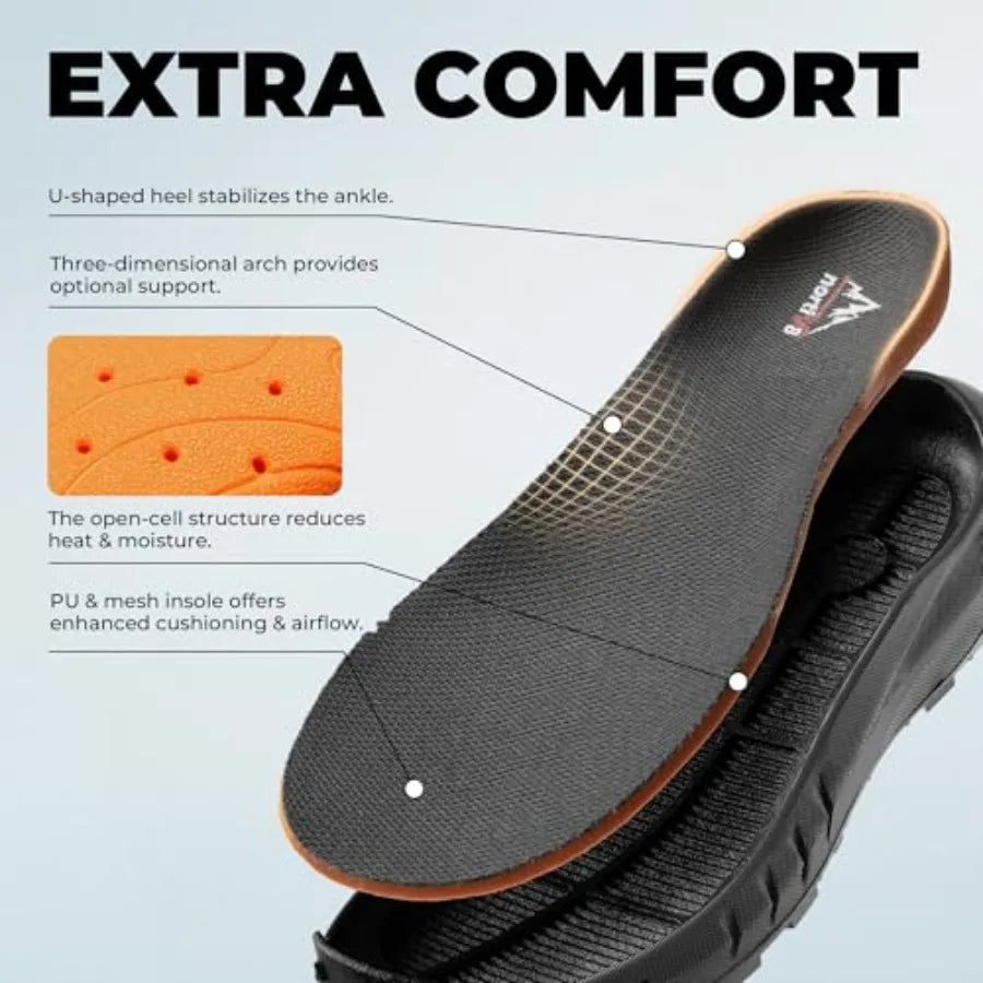 NORTIV 8 Men's Tactical Hiking Boots Cushioned Sole Side Zipper
