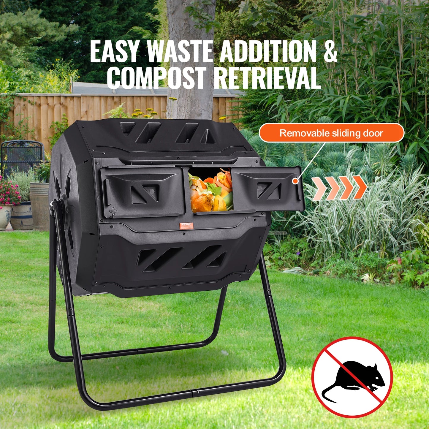 Tumbling Compost Bin for Garden and Kitchen Waste BPA Free