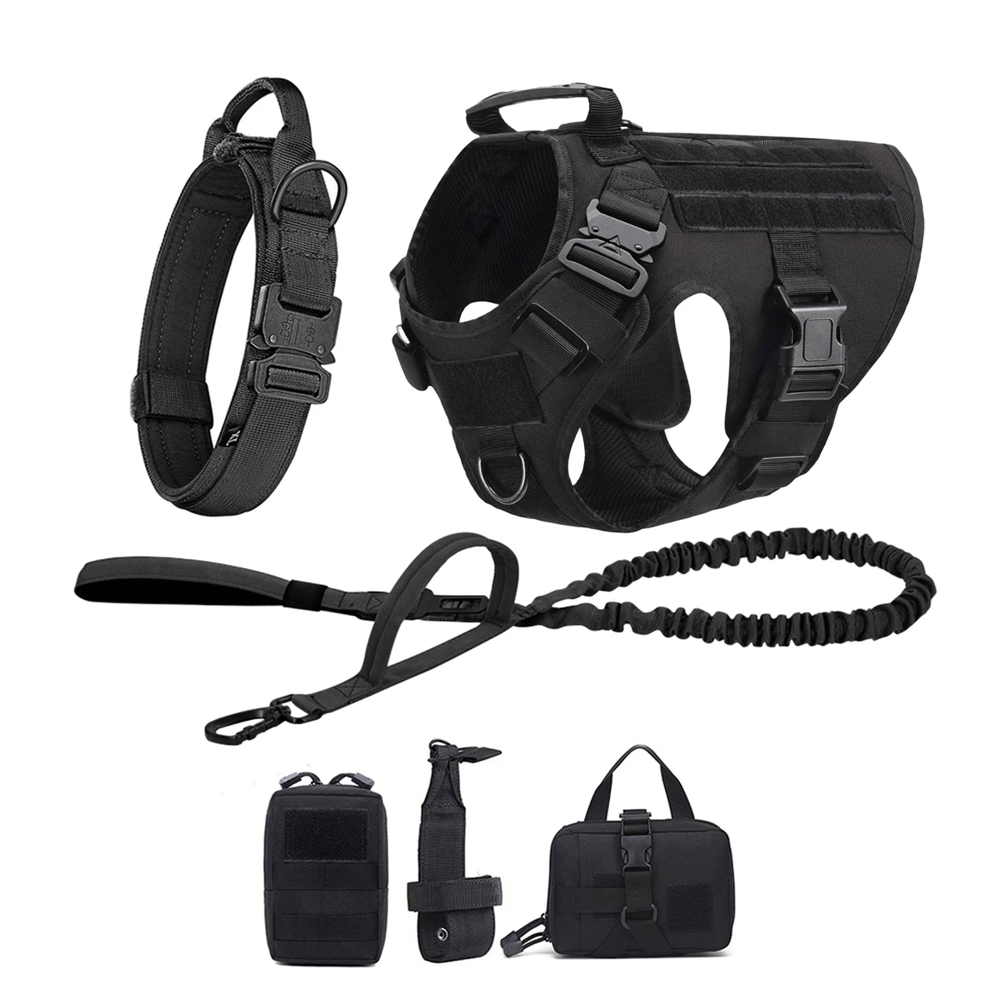 PETRAVEL Tactical Dog Harness Vest With Molle Pouches For Training
