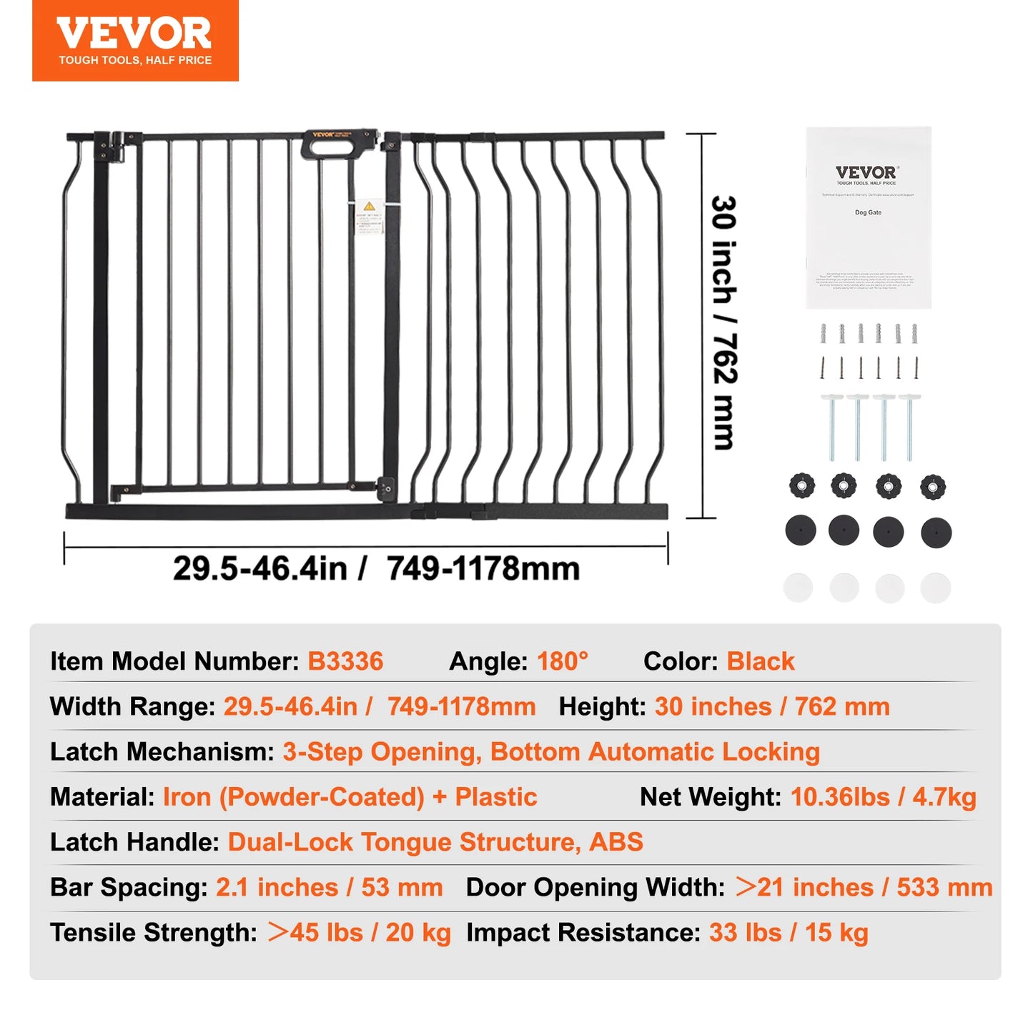 SucceBuy Baby Gate Easy Walk Through Pressure Mount for Doorways