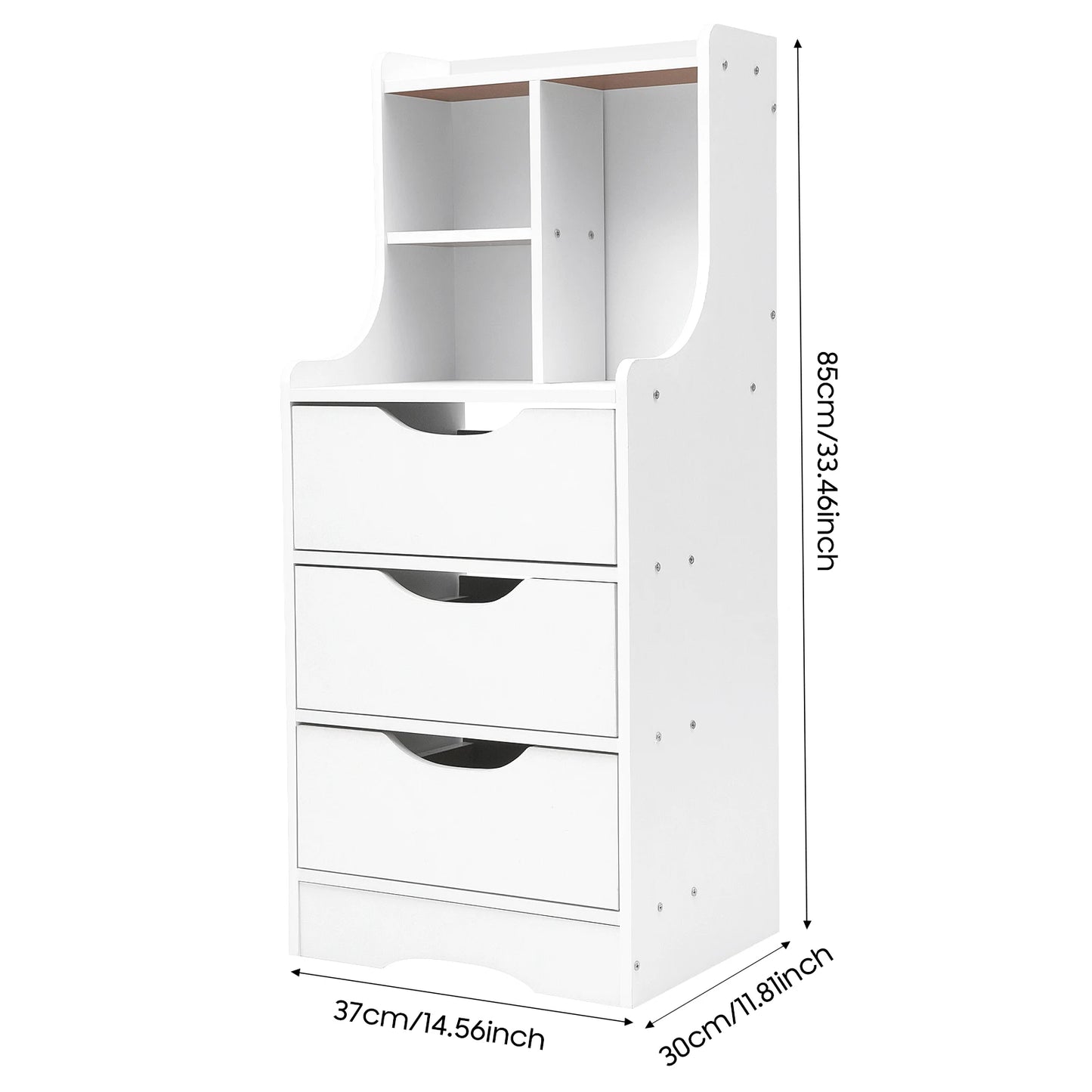 Bymaocar Three-Drawer Nightstand Bedside Table With Drawers