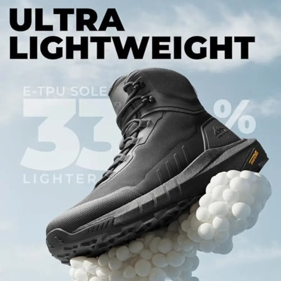 NORTIV 8 Men's Tactical Hiking Boots Cushioned Sole Side Zipper
