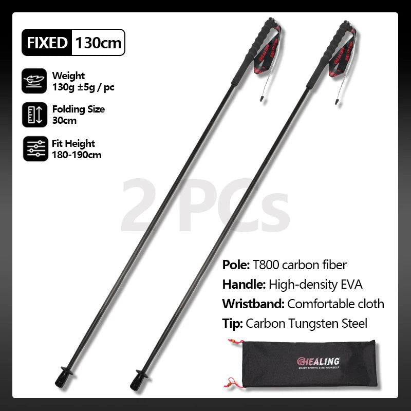 OKHEALING Trekking Poles Carbon Fiber Antishock Ultra Lightweight Two Pack