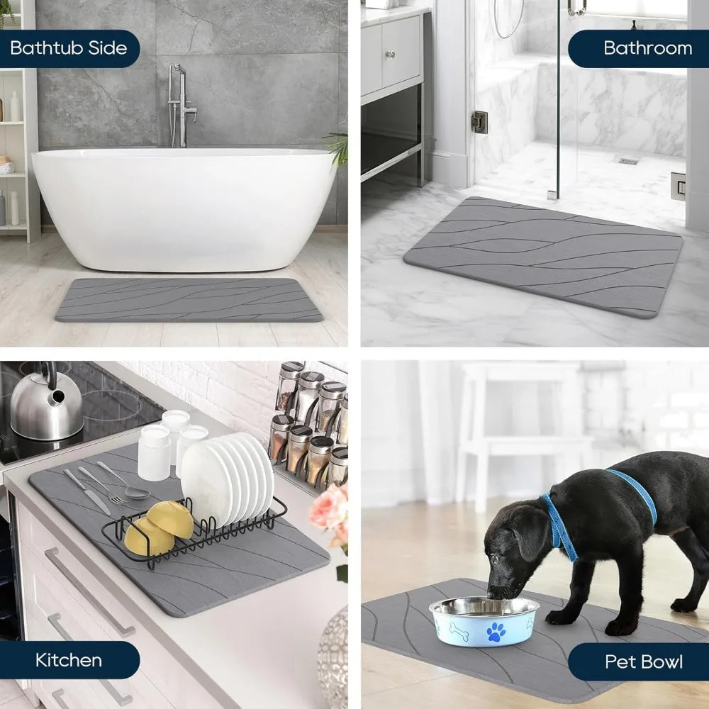 Diatomite Bath Mat Non Slip Quick Dry Diatomaceous Earth