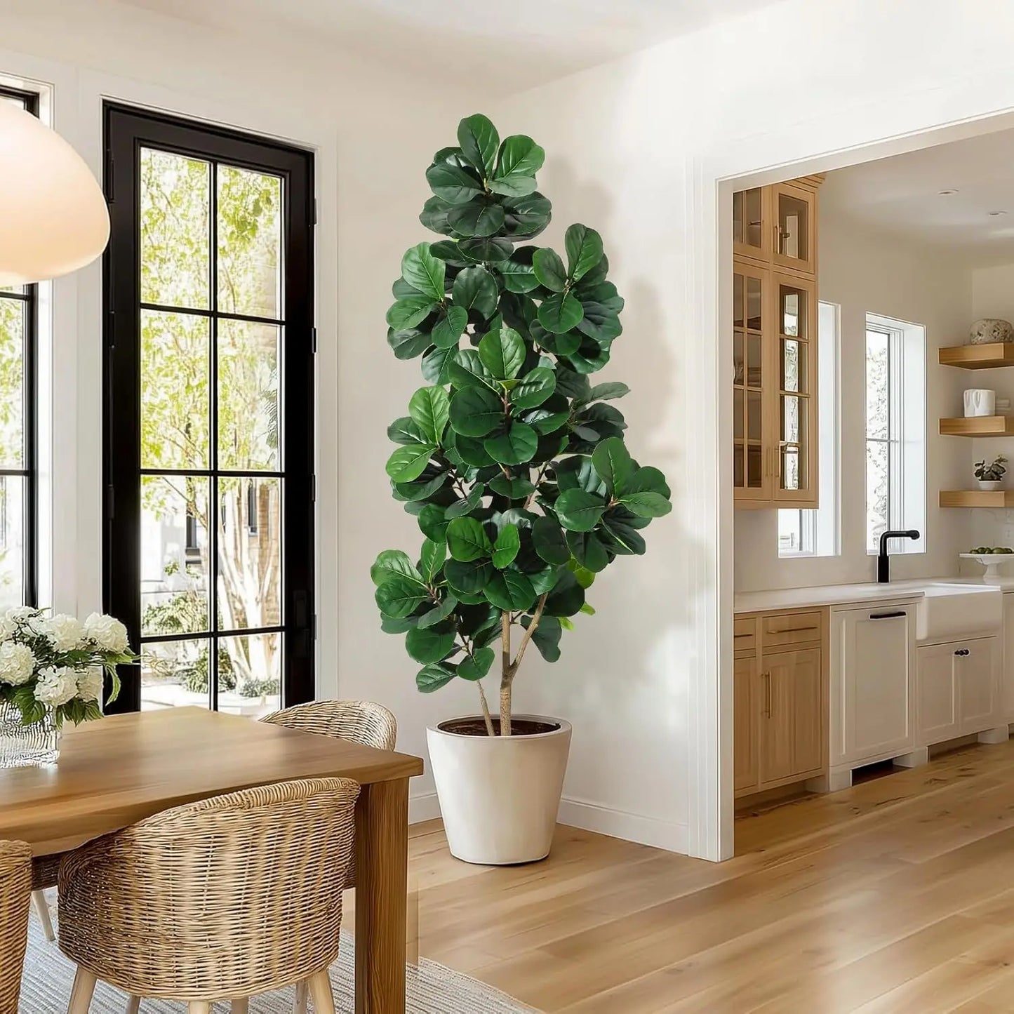 HiMISS Fiddle Leaf Fig Tree Artificial In Planter Pot