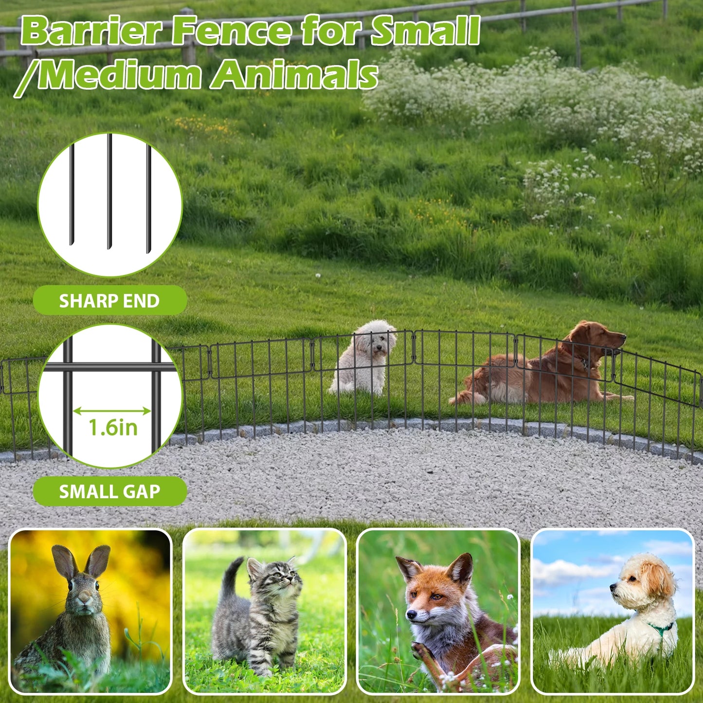Rustproof Metal Rabbit Fence No Dig Garden Barrier