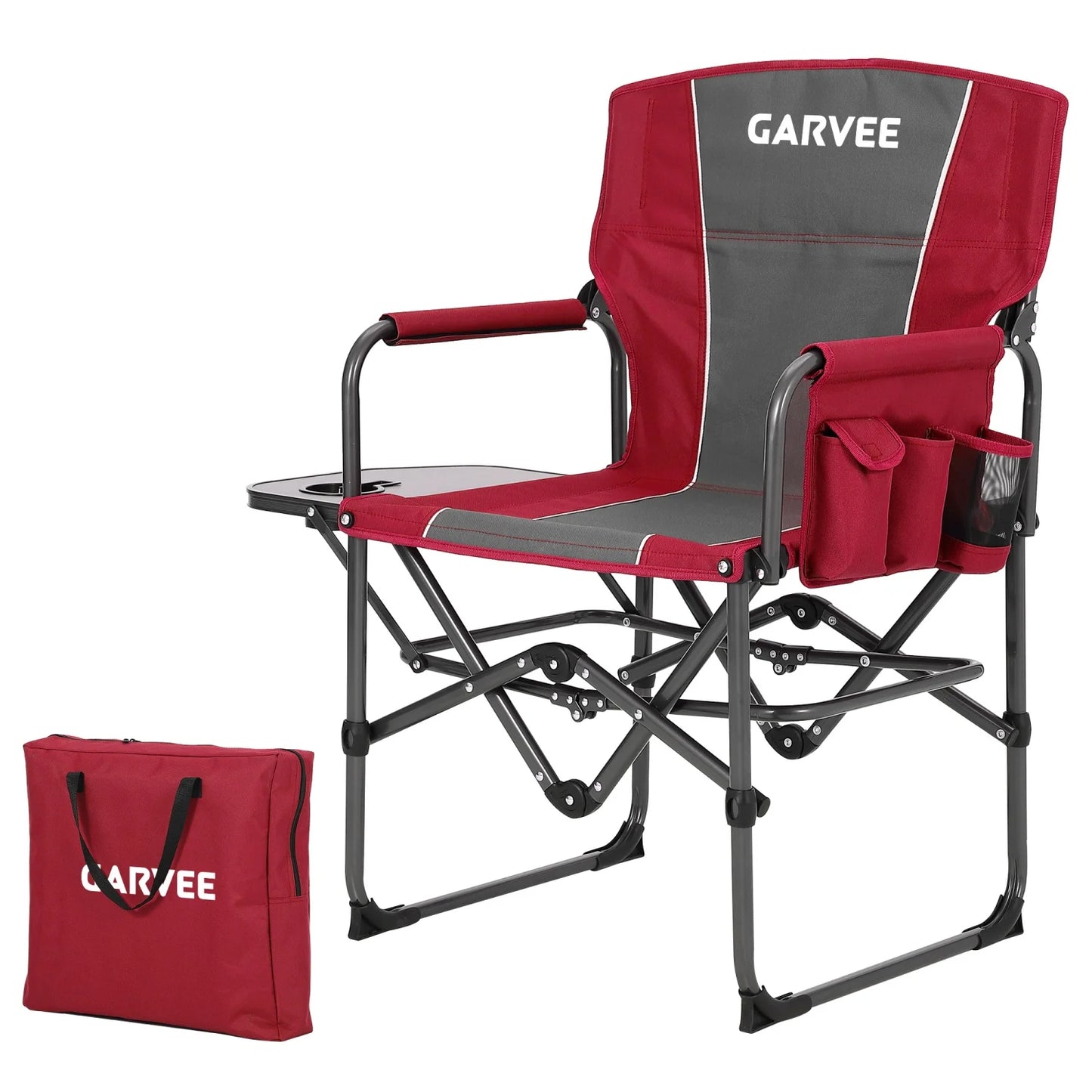 HiMISS Oversized Heavy Duty Folding Directors Chair With Cup Holder