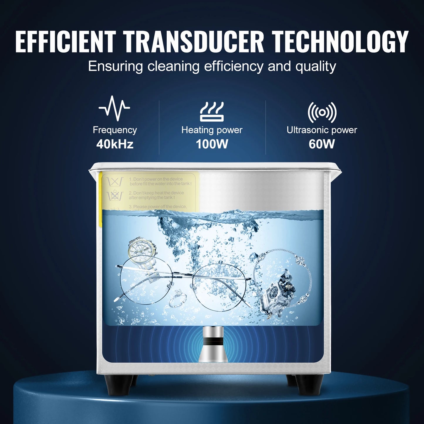 SucceBuy 1.3L Ultrasonic Cleaner With Digital Timer For Jewelry
