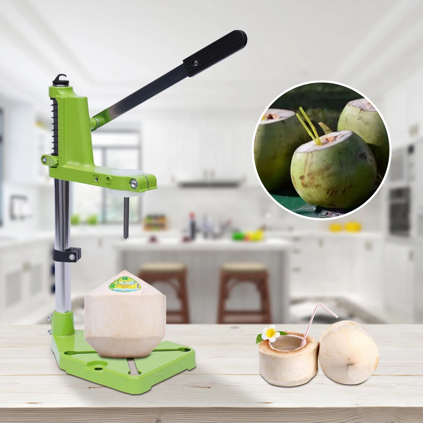 Manual Coconut Opener With Ergonomic Handle Stainless Steel
