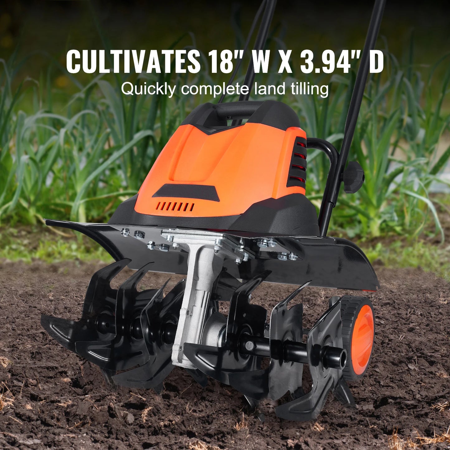 SucceBuy 12 Amp Electric Rototiller With Steel Tines Corded