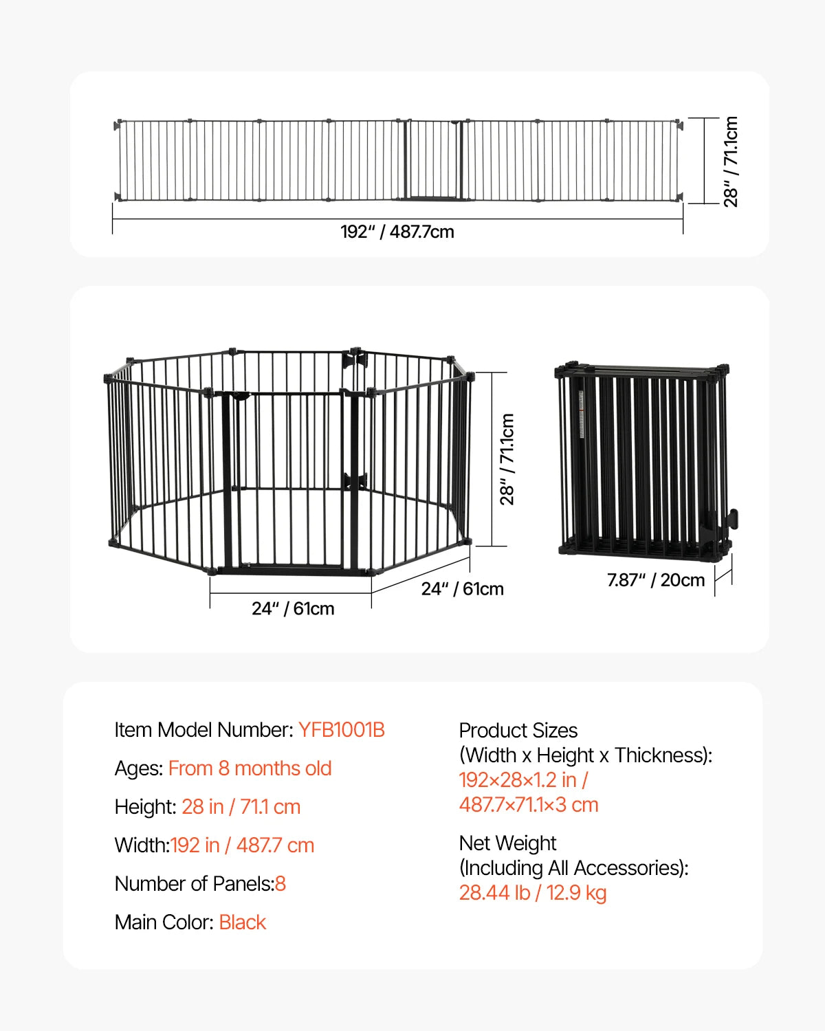 SucceBuy Baby Gate Easy Walk Through Pressure Mount for Doorways