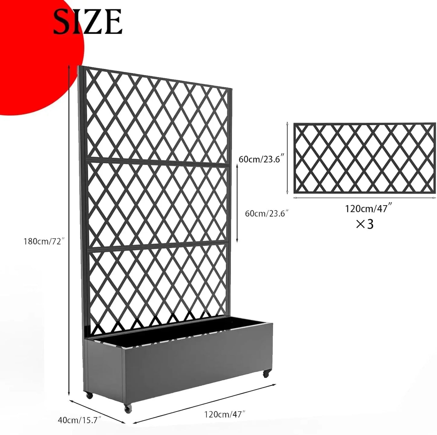 Studyset Metal Raised Garden Bed With Trellis Privacy Planter