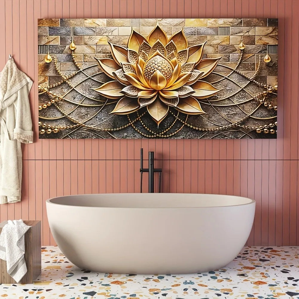 Modern Abstract Floral Canvas Art On Pine Wood For Interiors