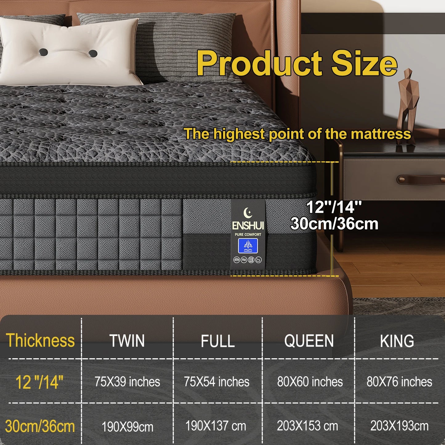Memory Foam Mattress With Cooling Gel For Orthopedic Support